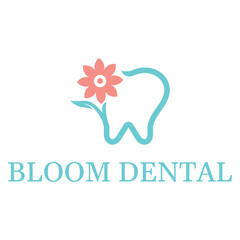 bloom dental flat minimalist logo design