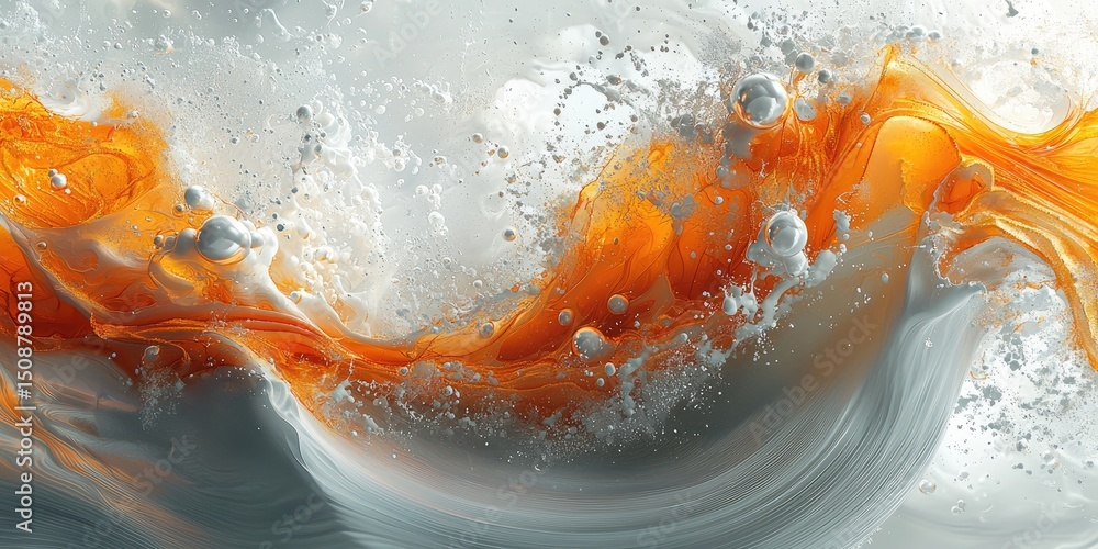 Poster an abstract artwork showcasing digital fluid art with a focus on the precision and versatility of di