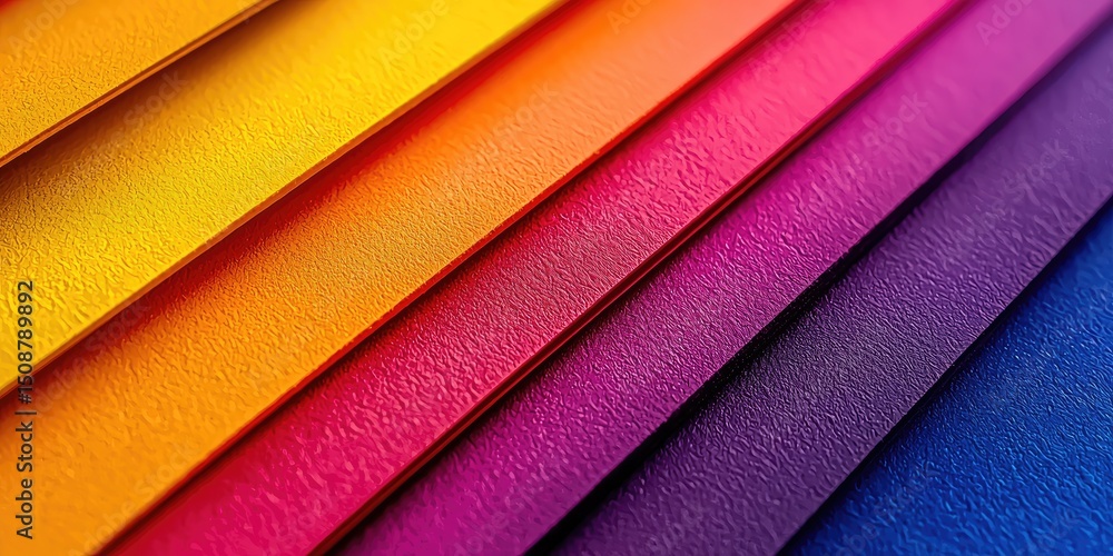 Poster a gradient blend featuring multiple hues, transitioning from yellow to red to purple, with a focus on seamless transitions and vivid colors.