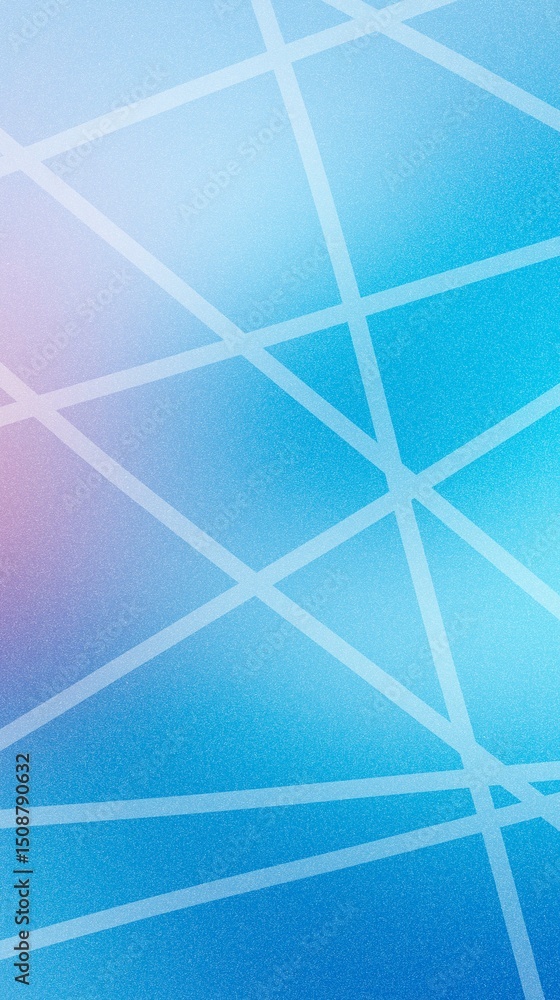 Poster abstract blue gradient background with intersecting white lines creating a modern geometric pattern,