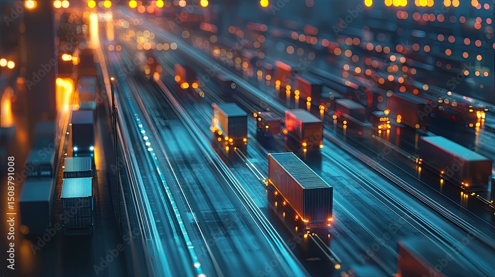 Poster a fleet management iot app providing real-time tracking of vehicle performance, transforming logisti