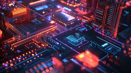 Obraz premium Close look at a smart home integration interface that connects multiple devices into a cohesive IoT ecosystem for unified usability.