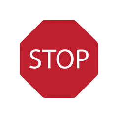 Stop sign vector isolated on white background.