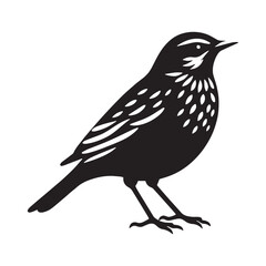 Fototapeta premium Open Sky Lark silhouette flying high – Lark illustration – Minimalist Lark vector – Bird silhouette – Bird vector