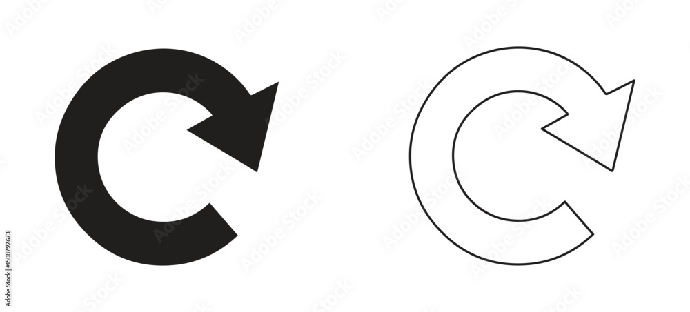Poster refresh icon vector isolated on white background.