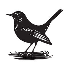 Simple Line Lark silhouette with open wings – Lark illustration – Minimalist Lark vector – Bird silhouette – Bird vector


