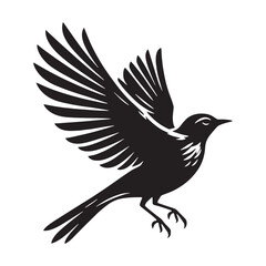 Airy Lark silhouette in upward motion – Lark illustration – Minimalist Lark vector – Bird silhouette – Bird vector

