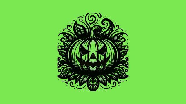 A creepy Halloween vector design with funny and spooky green screen animation for social media use.