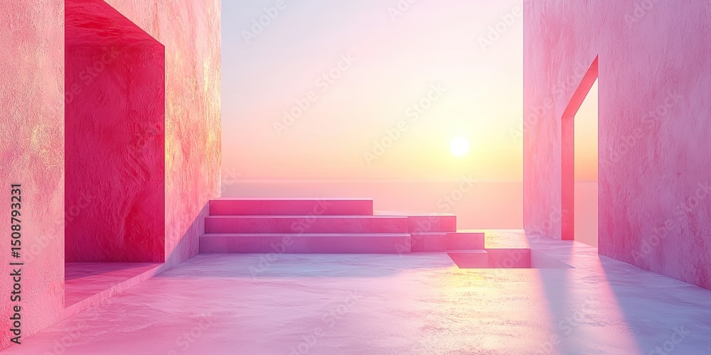 Leinwandbilder An abstract scene where pastel gradients impart elegance and subtlety, using a harmonious palette of soft colors to evoke a rich and immersive visual effect.