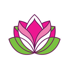 Pink Lotus Blossom with Green Accents