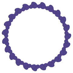 Minimalist Circular Wreath Made of Purple Berries in a Hand-Drawn Decorative Design