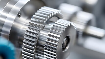 Close-up of intricate steel components