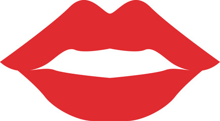 Lipstick red print isolated on transparent background