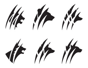 Wild Animal Claw Scratch Logos
