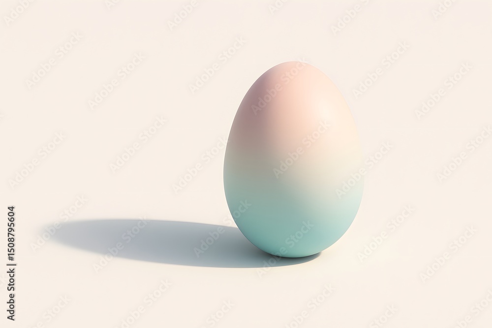Poster soft gradient egg on neutral background for easter and spring decor