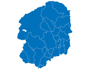 栃木県　地図　ブルー　イラスト