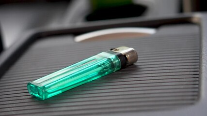 Green flashlight in the car - Powered by Adobe