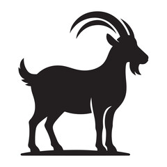 Elegant Goat Silhouette A Majestic Animal Vector Illustration Art