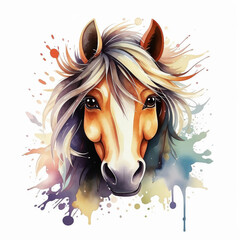 symbol of the new year 2026, graceful animal, beautiful horse, illustration. artificial intelligence generator, AI, neural network image. background for the design