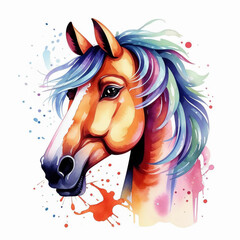 symbol of the new year 2026, graceful animal, beautiful horse, illustration. artificial intelligence generator, AI, neural network image. background for the design