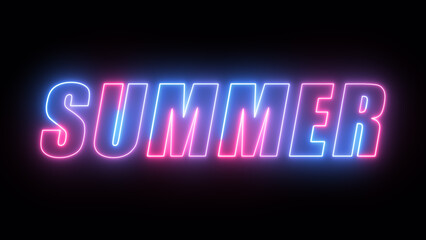 neon summer glow editable text effect illustration