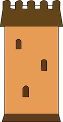 A Simple Illustration Depicting a Sturdy Medieval-Style Watchtower or Castle Tower