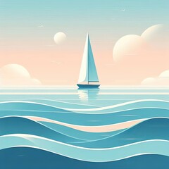 Obraz premium Warm Summer Light on Ocean Waves