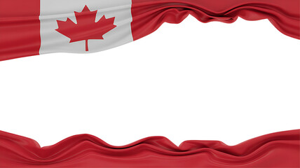 Canadian flag frame border isolated on transparent background.