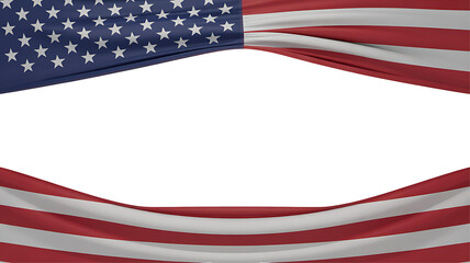 American flag frame border isolated on transparent background.