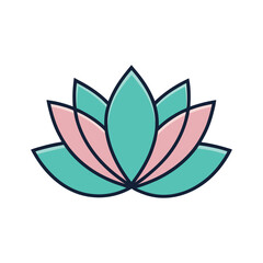 Lotus Flower Icon for Meditation and Wellness