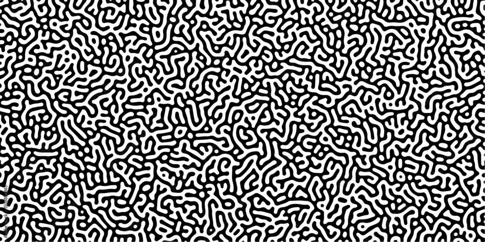 Poster abstract truing organic wallpaper turing reaction diffusion monochrome seamless pattern with chaotic