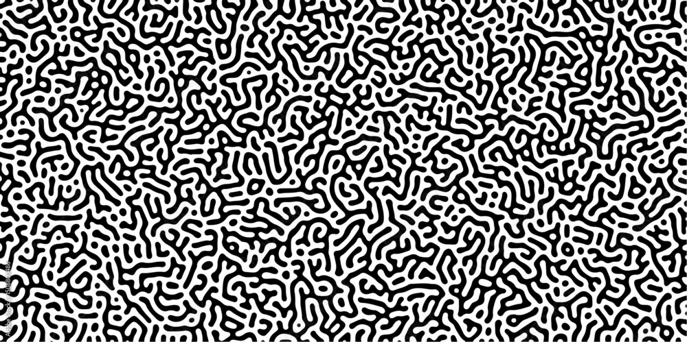 Poster abstract truing organic wallpaper turing reaction diffusion monochrome seamless pattern with chaotic