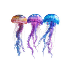 Three Cosmic Jellyfish A Trio of Celestial Sea Creatures