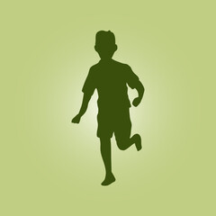 Little boy run trendy artwork ravishing abstract vector illustration colorful applicable design