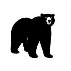 Obraz premium bear silhouette vector | black and white bear silhouette 