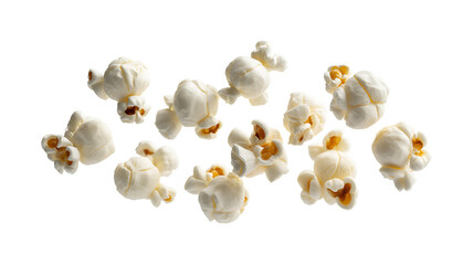 Obraz premium Flying popcorn isolated on transparent background. Png
