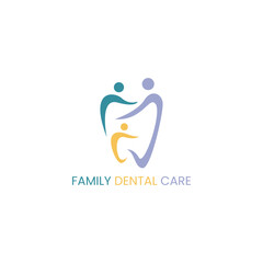 Family dental care logo design vector