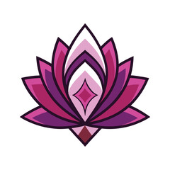Lotus Flower Symbol in Shades of Purple