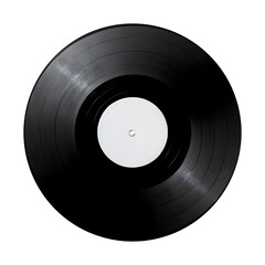 Obraz premium Classic black vinyl record on transparent background