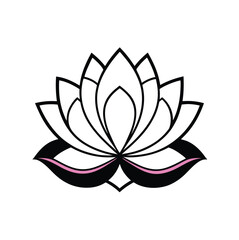 Lotus Flower in Black and White