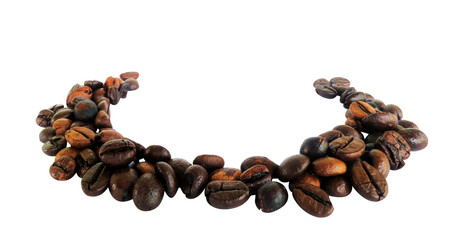 Obraz premium coffee beans circle in a white background