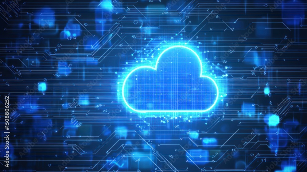 Poster digital cloud computing network technology