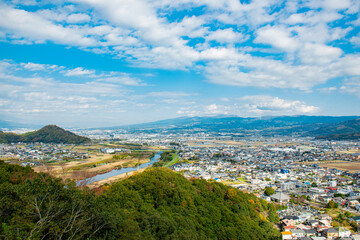 Fototapeta premium 山の展望台から見た伊豆の国市の風景