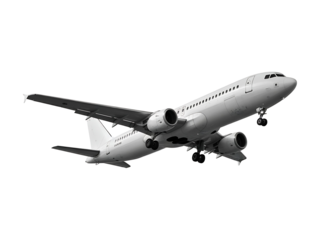 Flying airplane isolated on transparent background. Png