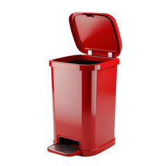 red trash can isolated