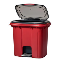 red trash can isolated