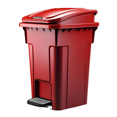 red trash can