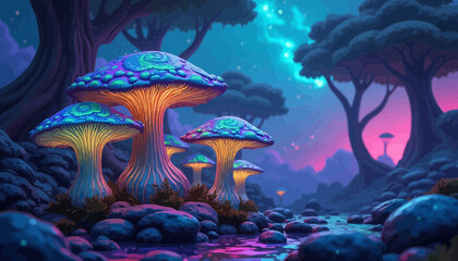 Enchanted Forest At Night