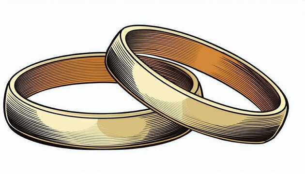 wedding rings on white
