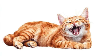 Hilarious Ginger Cat Lying Down